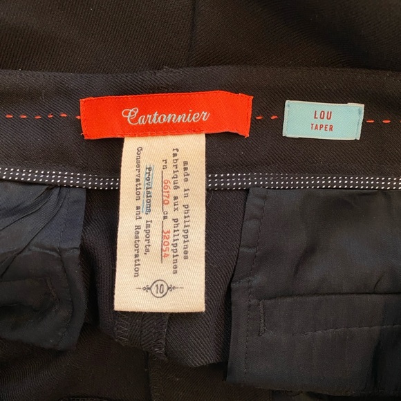 Anthropologie cartonnier lou taper trousers black size 10 - Picture 6 of 12